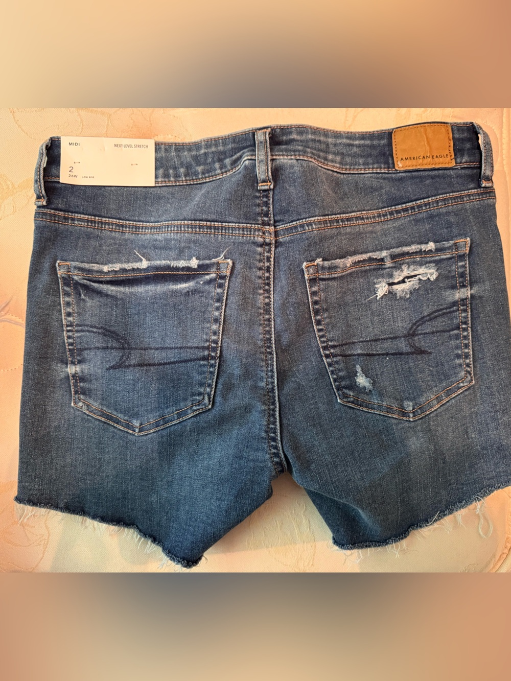 American Eagle Outfitters Blue Distressed Denim Cutoff Shorts US 2